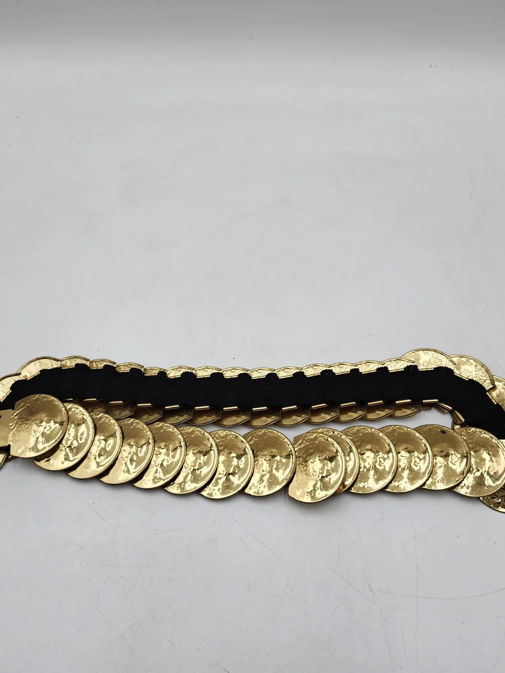 Vintage Gold Coin Accent Elastic Waist Belt